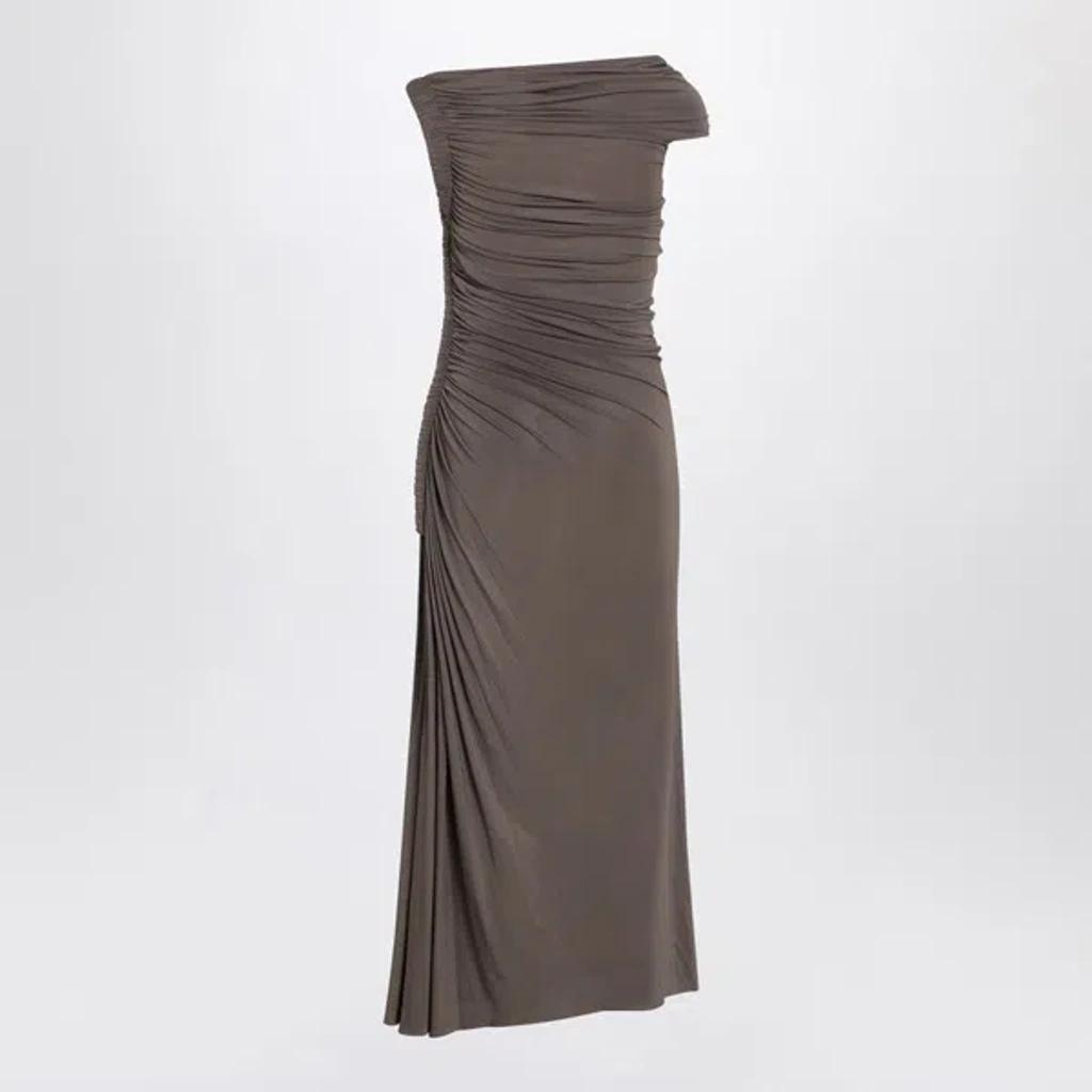 ALAÏA Alaia Draped Taupe Dress Women In Cream Product Image