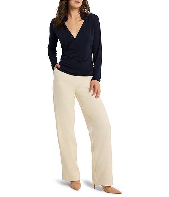 NIC + ZOE Knit Wrap Collared V-Neck Long Sleeve Shirt Product Image