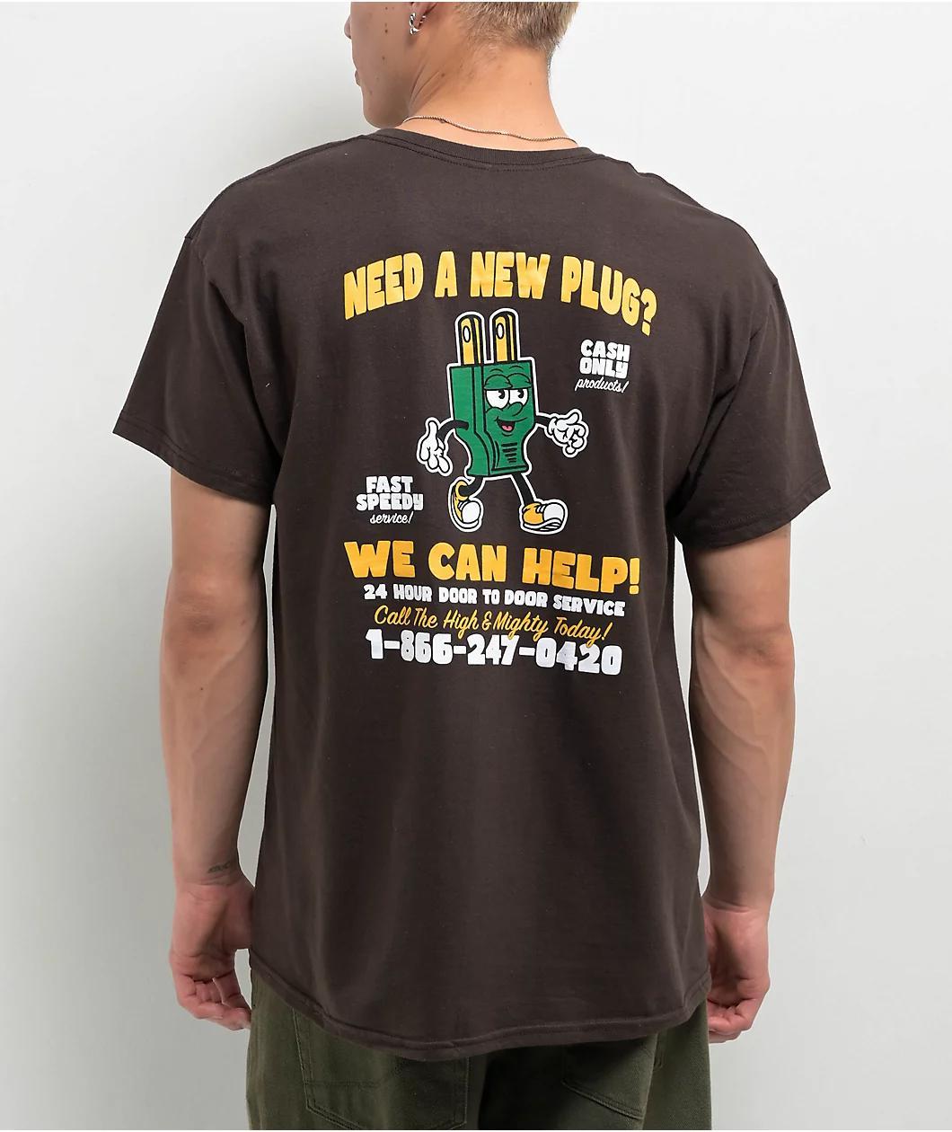 The High & Mighty The Plug Brown T-Shirt Product Image