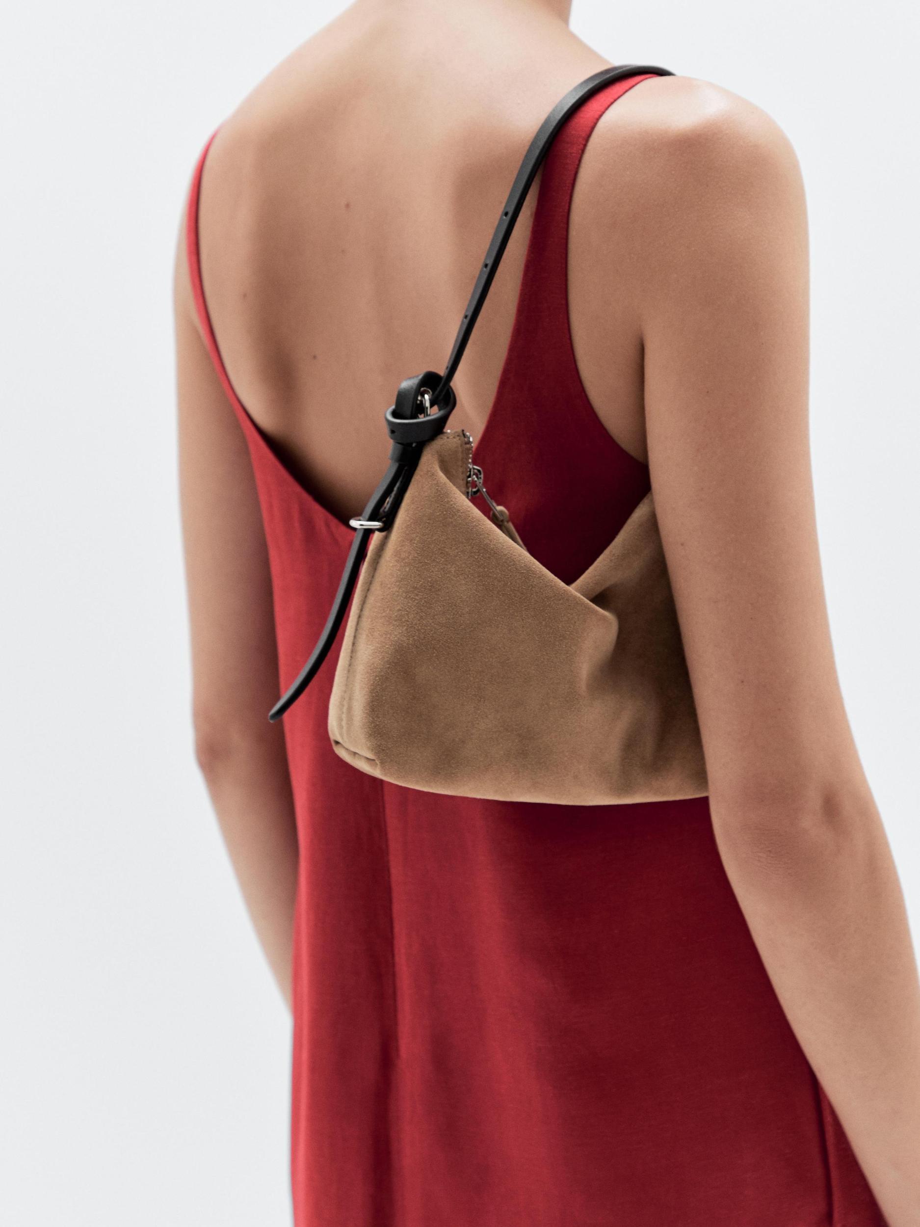 Small split suede leather bag Product Image