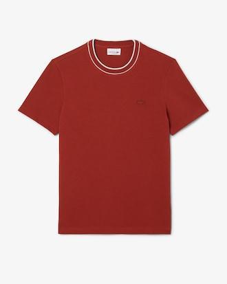 Men's Stretch Piqué Striped Collar T-Shirt Product Image