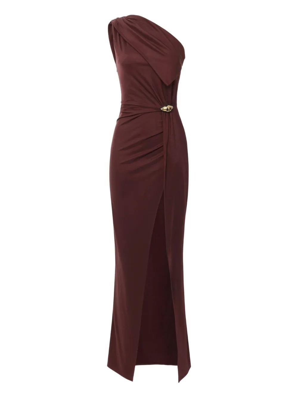 one-shoulder draped gown Product Image