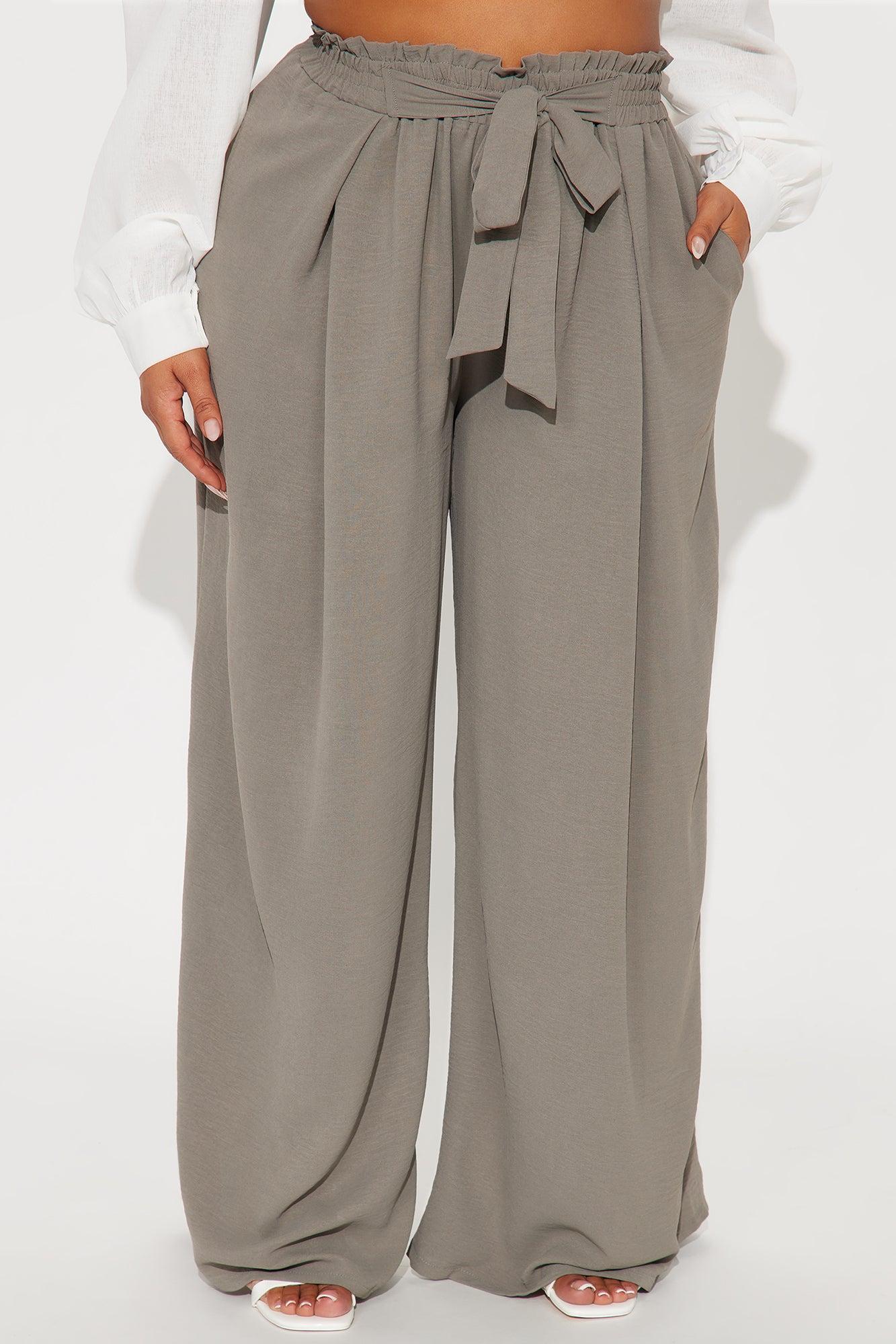 Mylene Tie Waist Pant - Charcoal Product Image