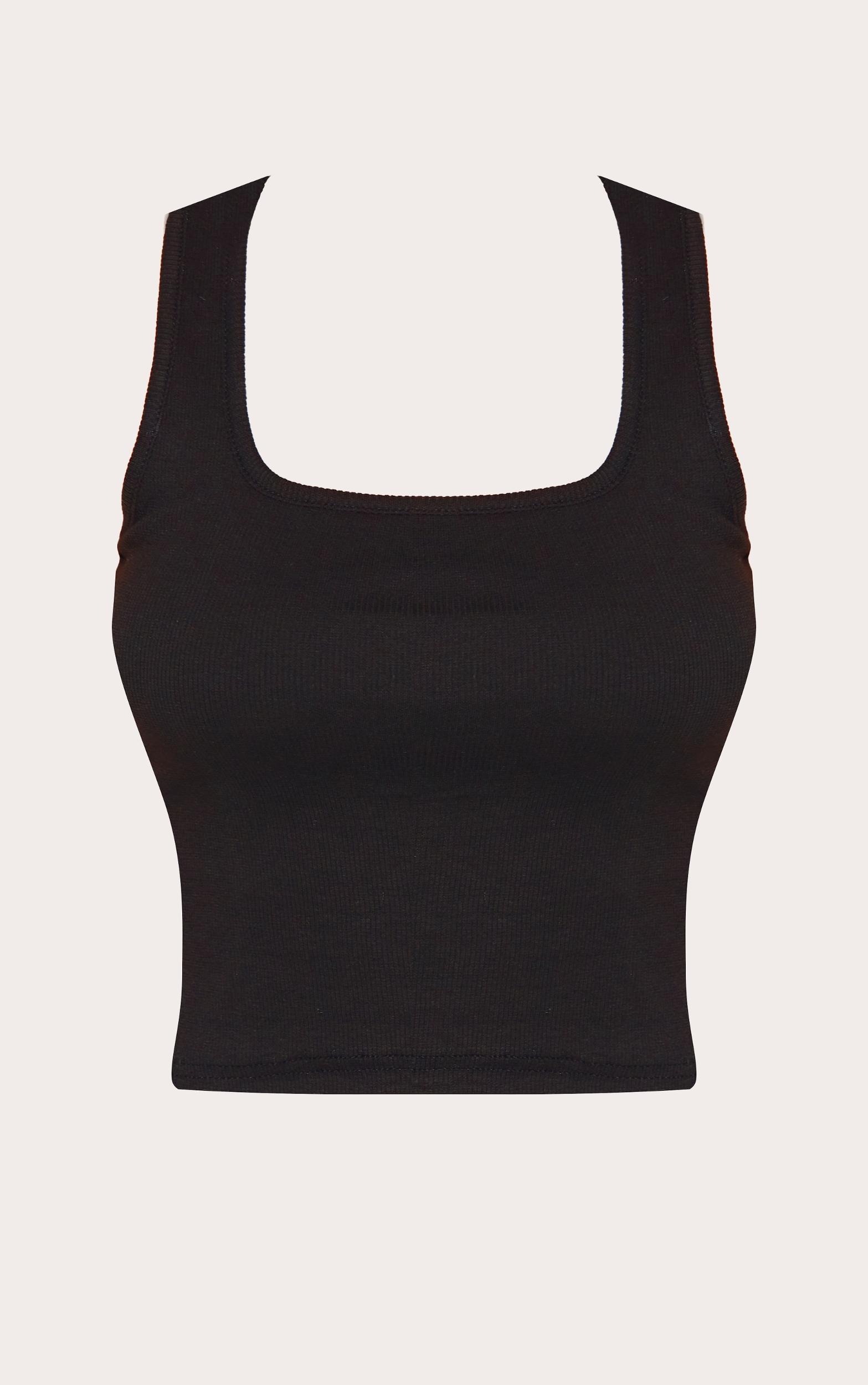 Black Rib Scoop Neck Vest Product Image