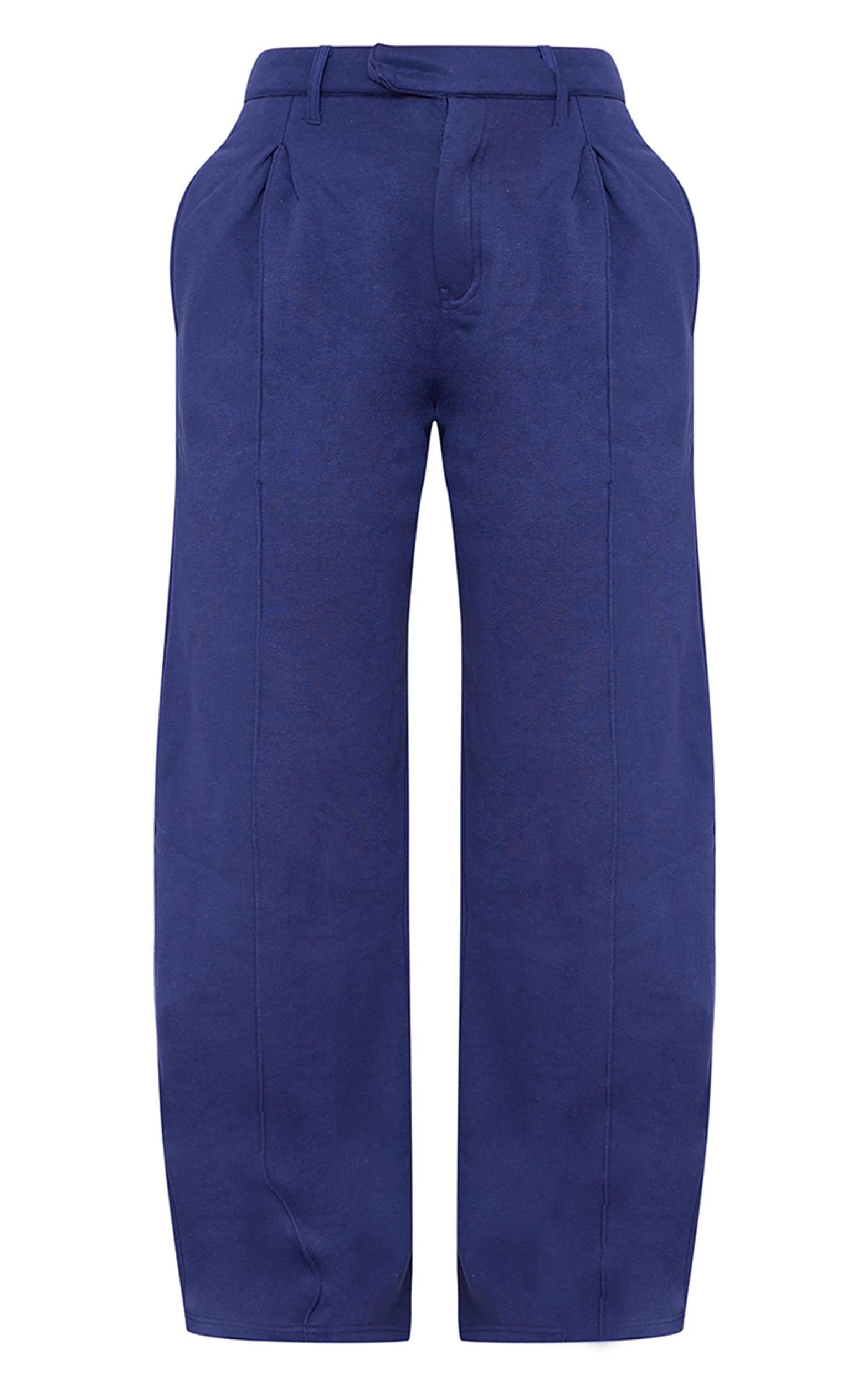 Navy Pintuck Fleeceback Tailored Sweatpants Product Image