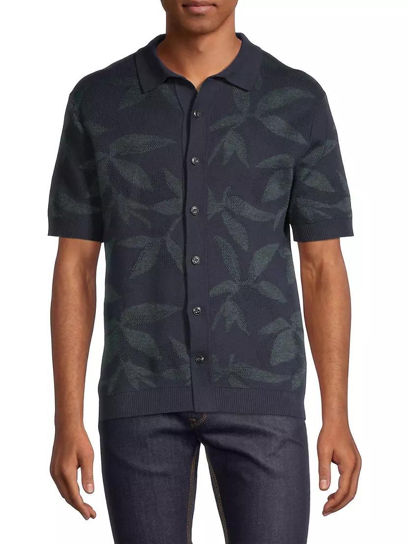 Floral Jacquard Short-Sleeve Shirt Product Image