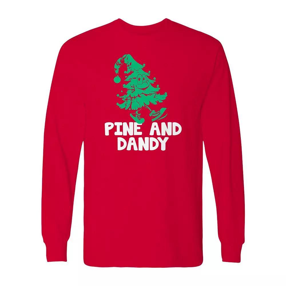 Men's Pine Christmas Dandy Long Sleeve Graphic Tee, Size: Small, Black Product Image