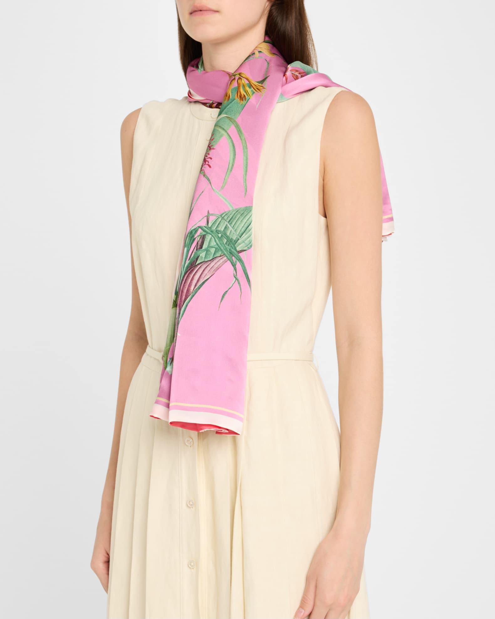 Ailee Floral-Print Silk Scarf Product Image