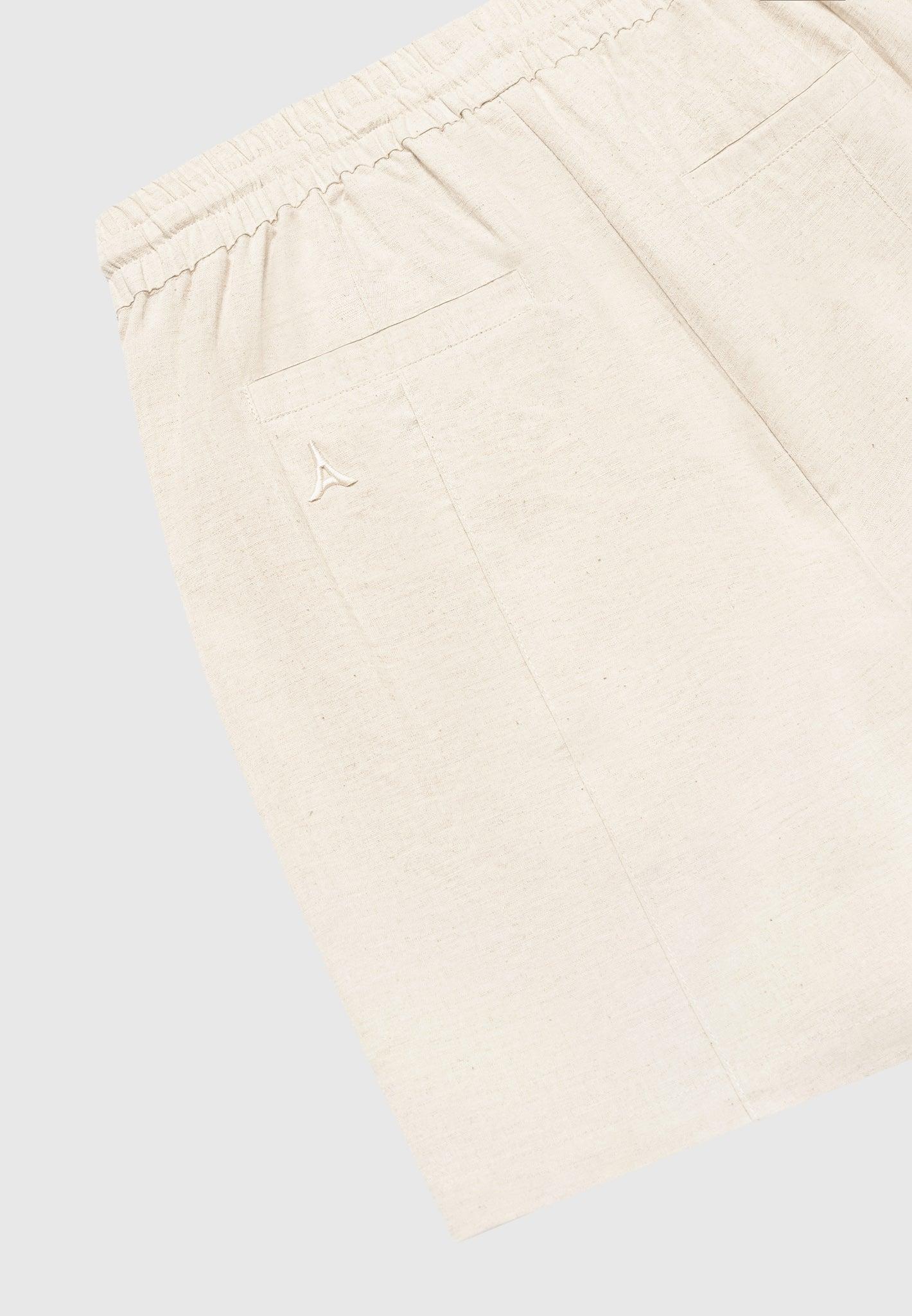 Linen Pintuck Shorts - Natural Male Product Image