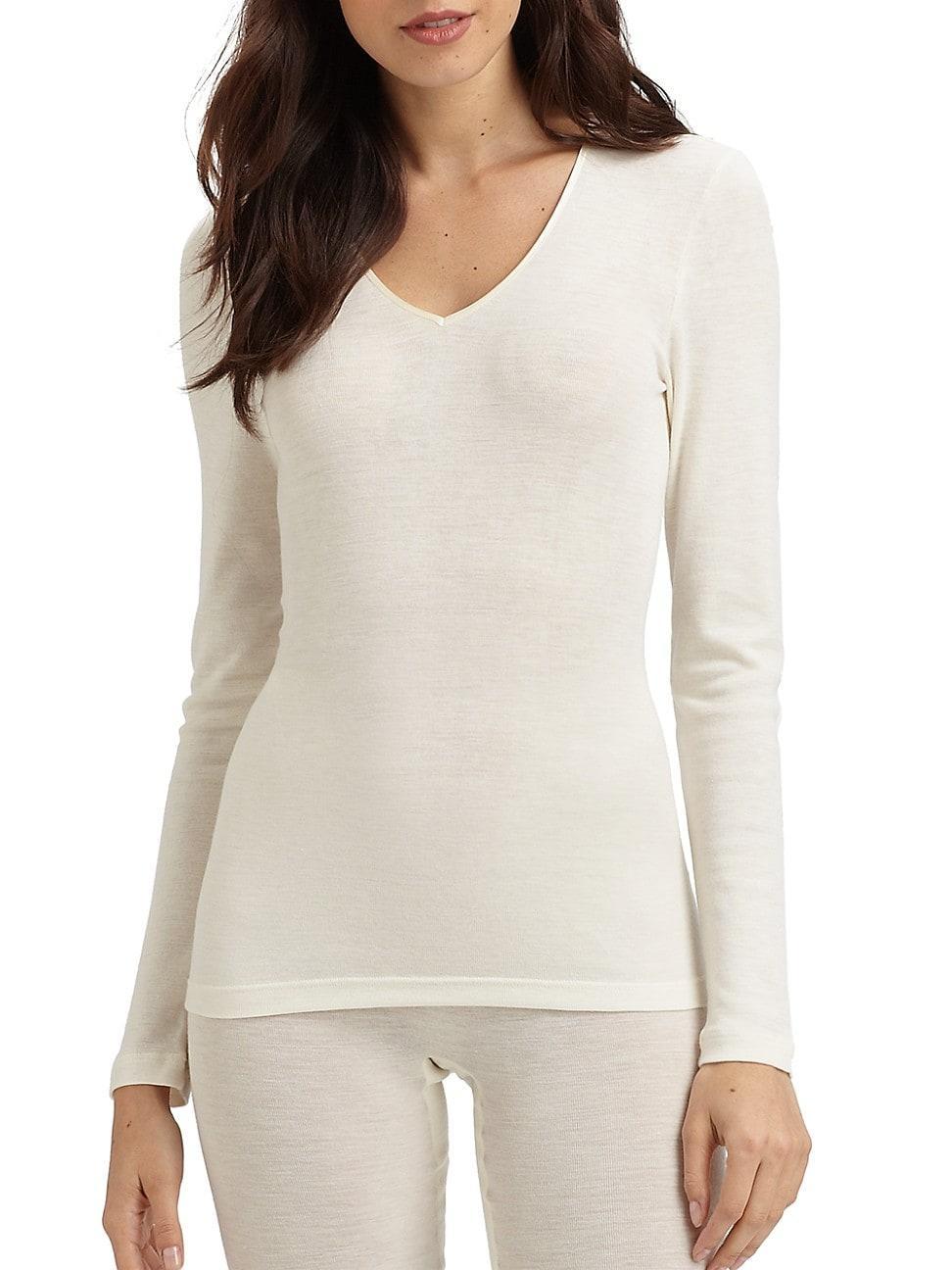 Wool & Silk Blend V-Neck Top Product Image