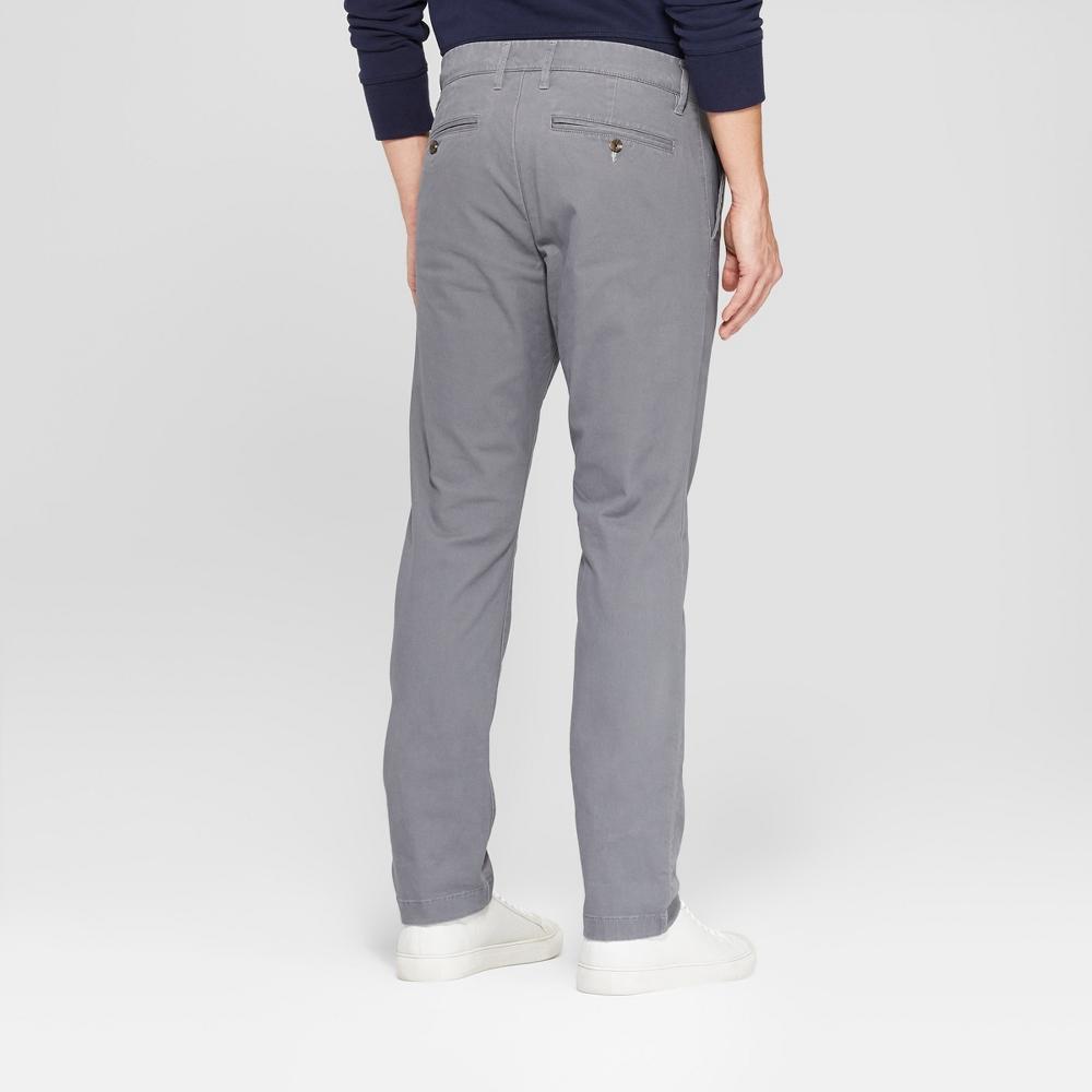 Men's Every Wear Slim Fit Chino Pants - Goodfellow & Co™ Thundering Gray 42x30: Cotton-Spandex Blend, Mid Rise, Machine Washable Product Image