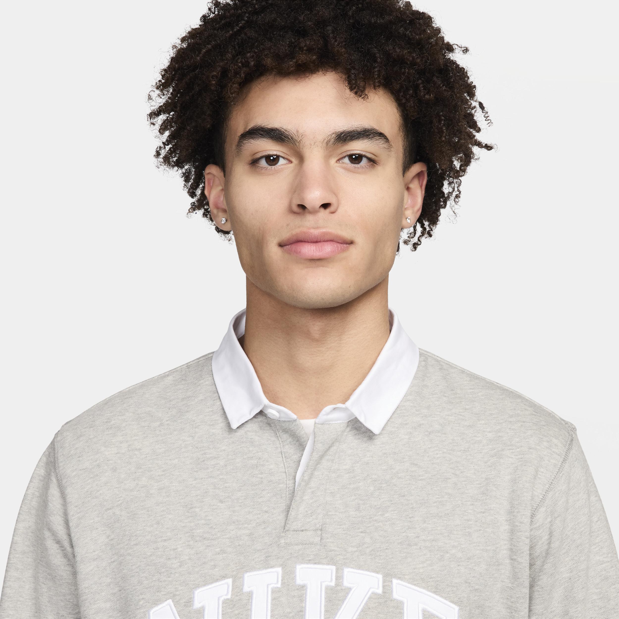 Mens Nike Club Fleece Long-Sleeve Fleece Polo Shirt Product Image