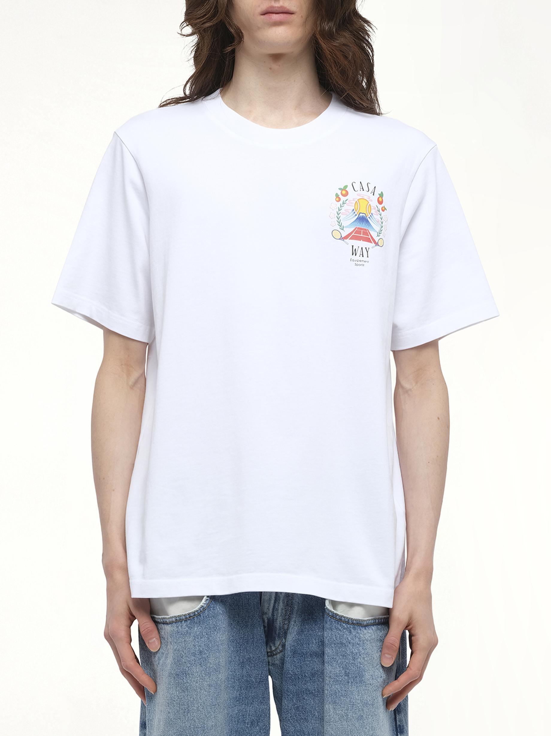 CASABLANCA Mens Casa Way Mountain Graphic-print Cotton-jersey T-shirt Xxxl In White Product Image