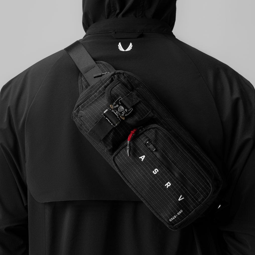 0703. Cordura® Tech Crossbody Pack - Black "Grid" Product Image