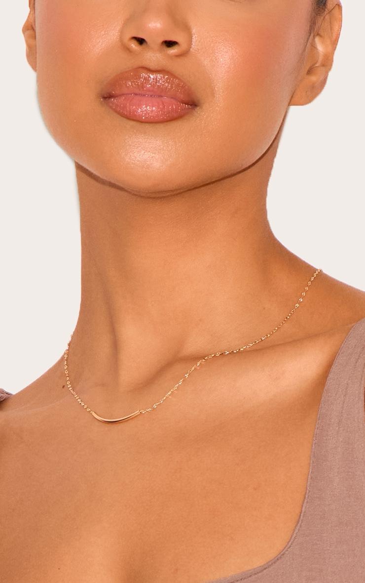 Gold Metal Bar Detail Necklace Product Image