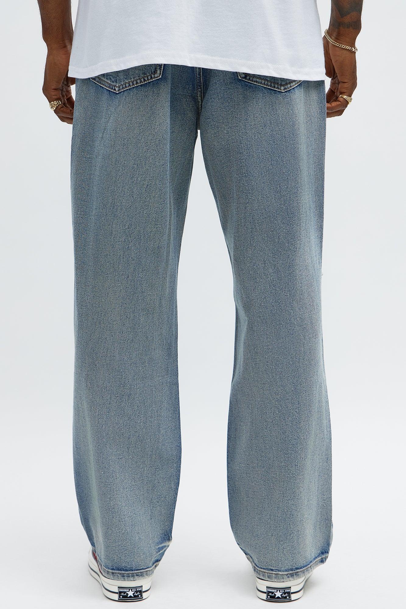 Baggy Wish You Could Distressed Jeans - Medium Blue Wash Product Image