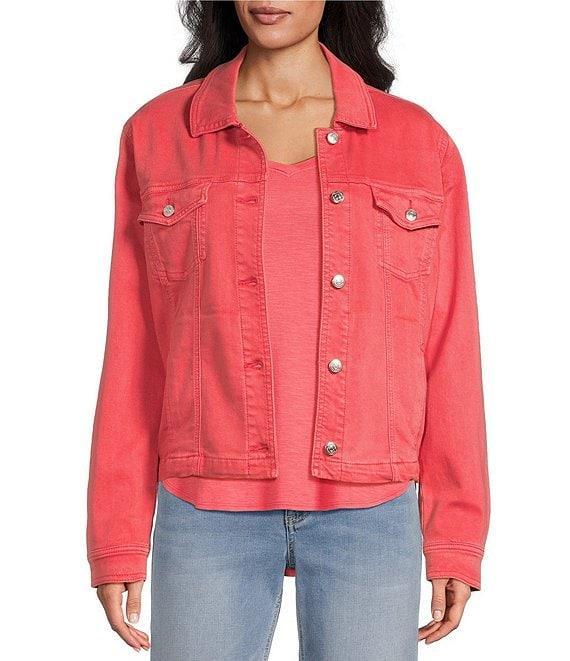 Tommy Bahama Leila Mineral Wash Twill Collared Long Sleeve Button-Front Denim Jacket Product Image