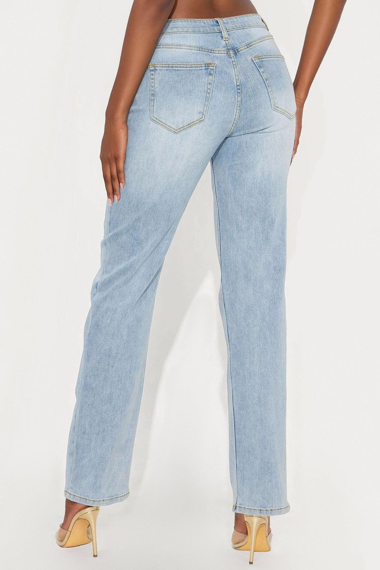 Tall Be Authentic Slouchy Stretch Straight Leg Jeans - Vintage Wash Product Image