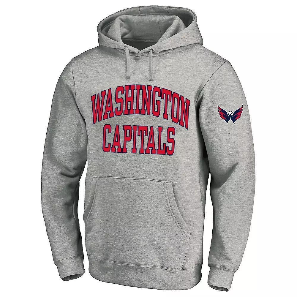 Men's Fanatics Heather Gray Washington Capitals Big & Tall Fleece Pullover Hoodie, Size: 2XB, Grey Product Image
