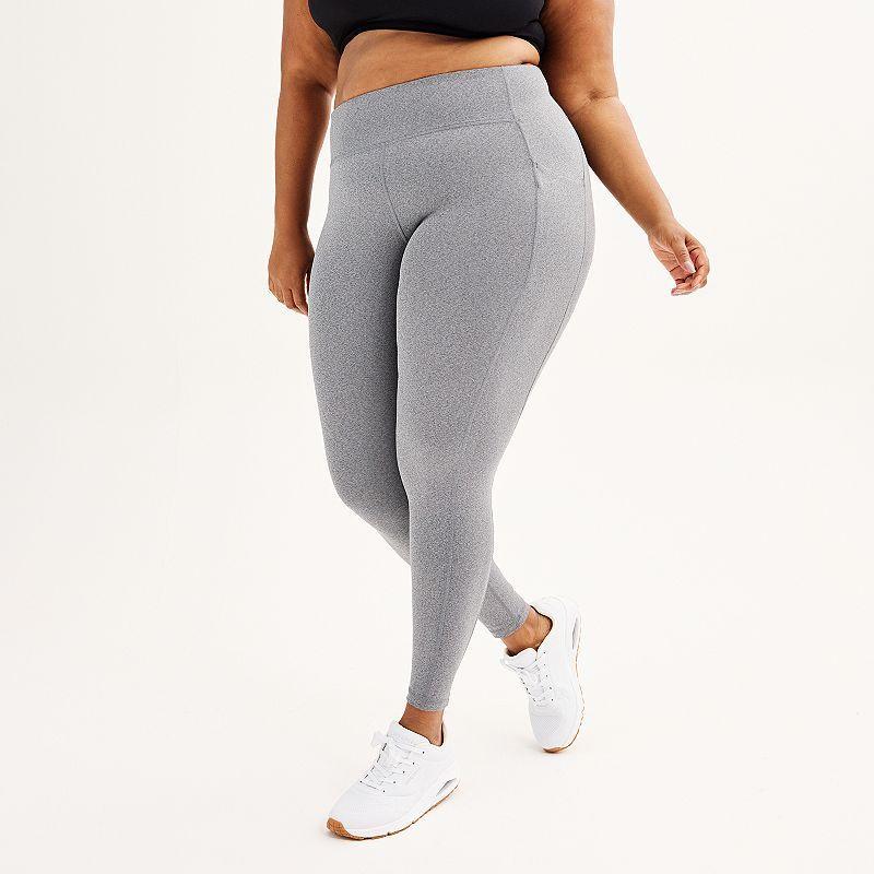 Plus Size Tek Gear® Ultrastrech High-Waisted Side Pocket Leggings, Women's, Size: 4XL, Grey Product Image