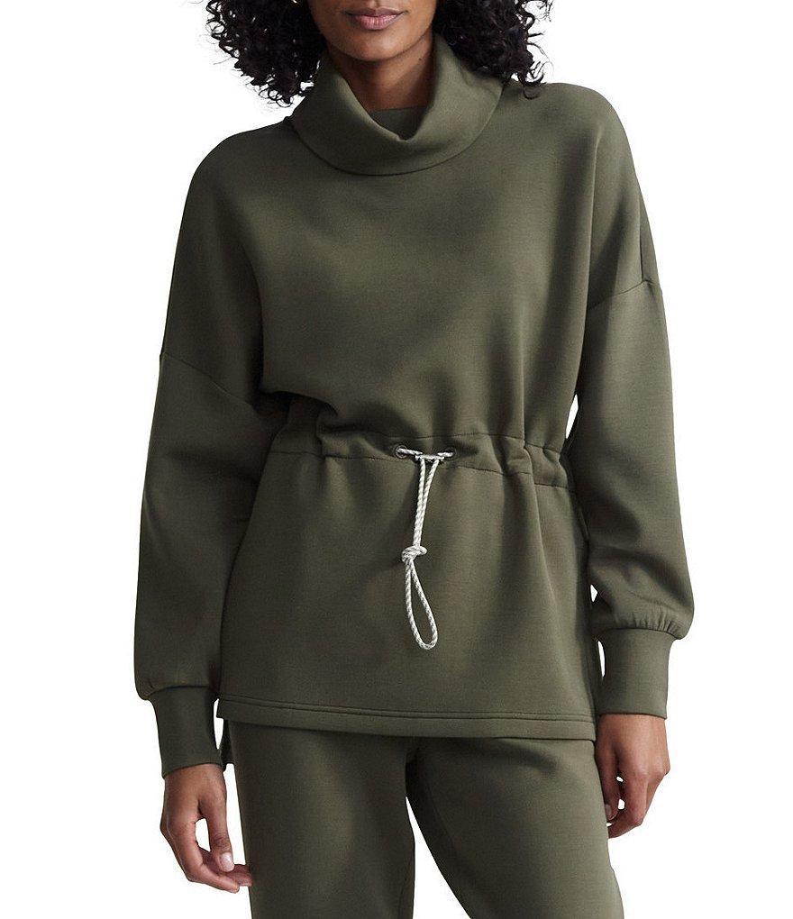 Varley Freya DoubleSoft® Rolled Turtleneck Drawstring Waist Hi-Low Pullover Sweatshirt Product Image
