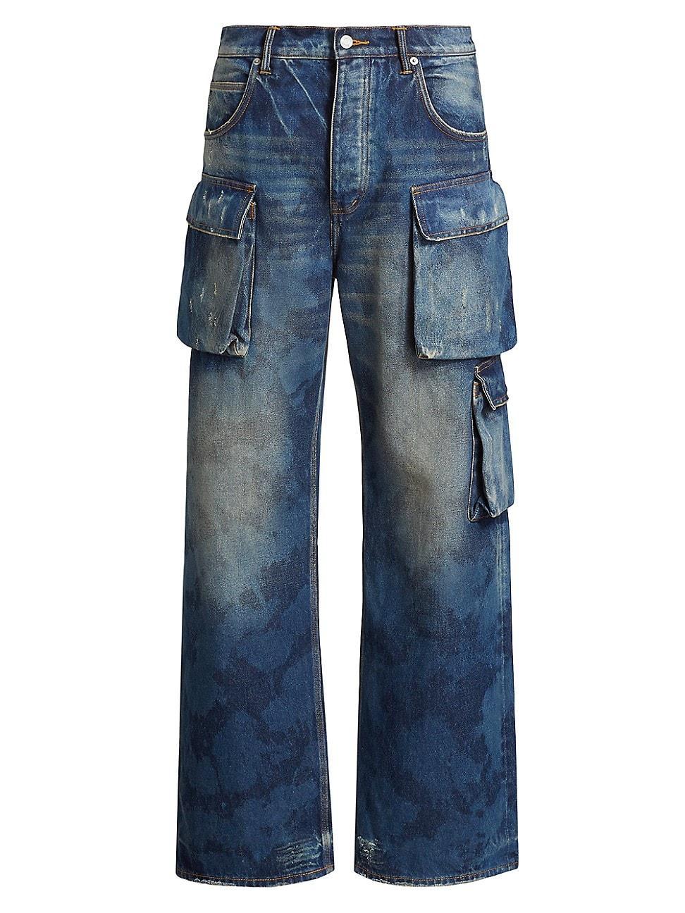 Mens D-Triple Denim Cargo Jeans Product Image