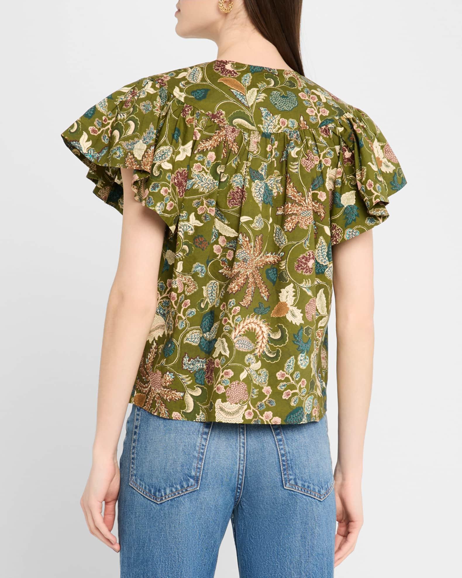 Perline Flutter-Sleeve Zip Blouse Product Image