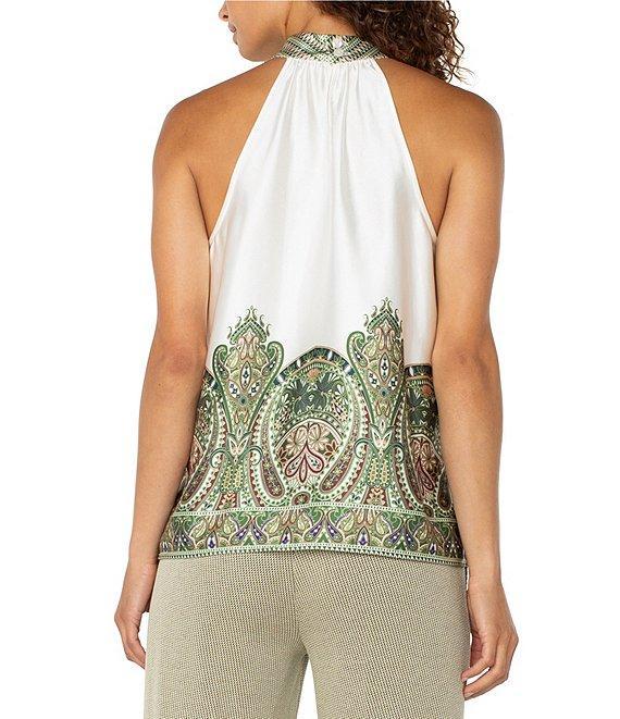 Liverpool Los Angeles Woven Printed Mock Halter Neck Top Product Image