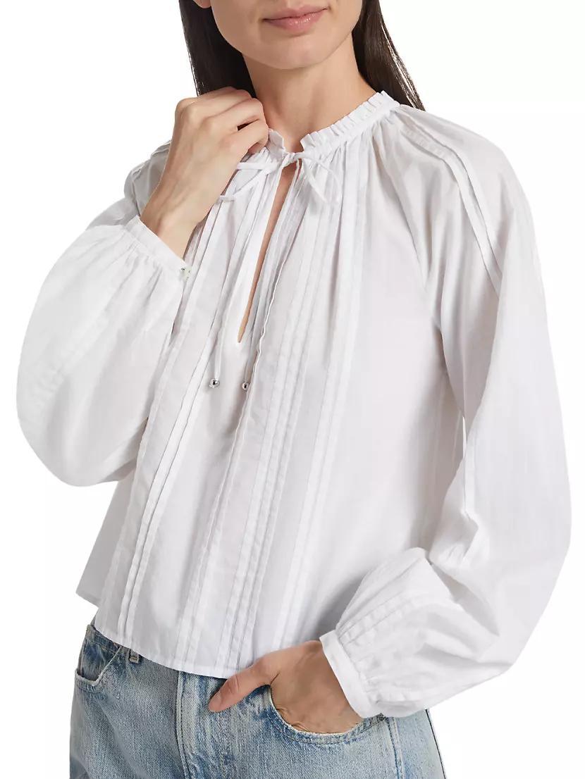 Jaxon Cotton Pintuck Blouse Product Image