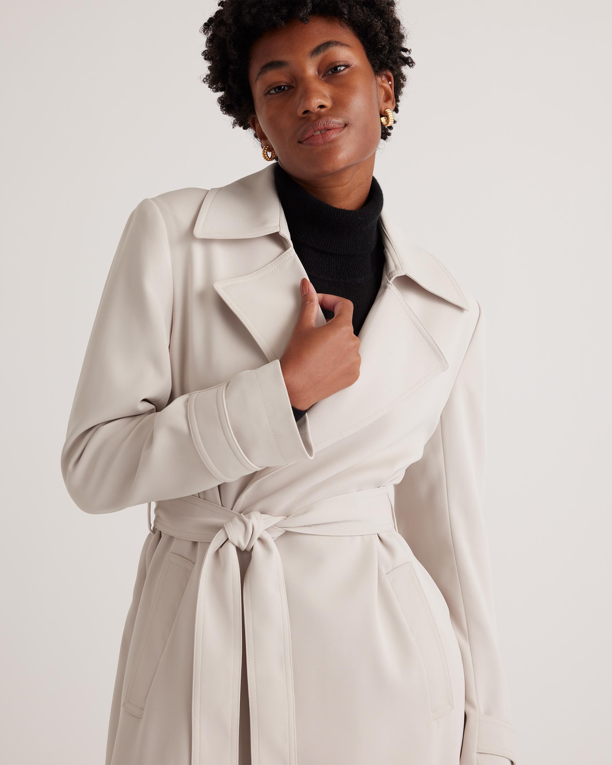 Quince | Women's Stretch Crepe Trench Coat Size XL, Recycled Polyester Product Image