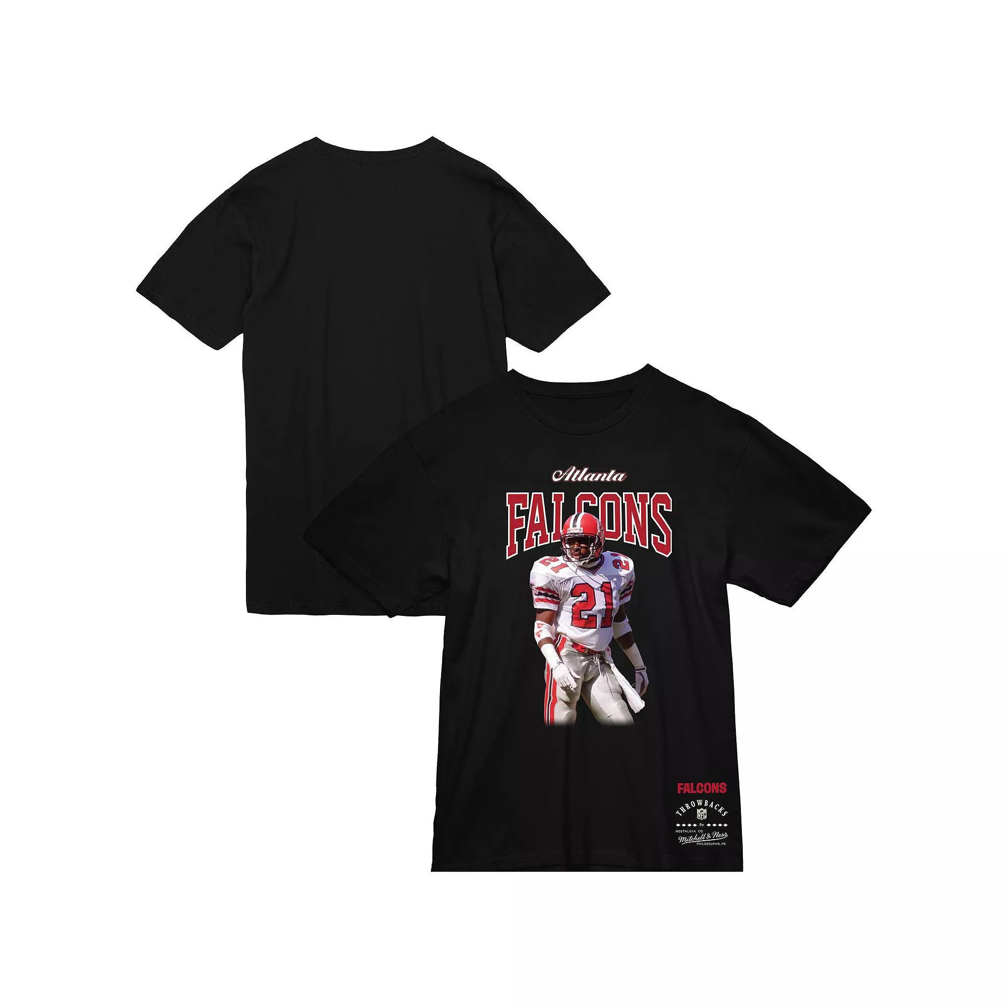 Men's Mitchell & Ness Deion Sanders Black Atlanta Falcons Sideline Retired Player T-Shirt, Size: Large Product Image