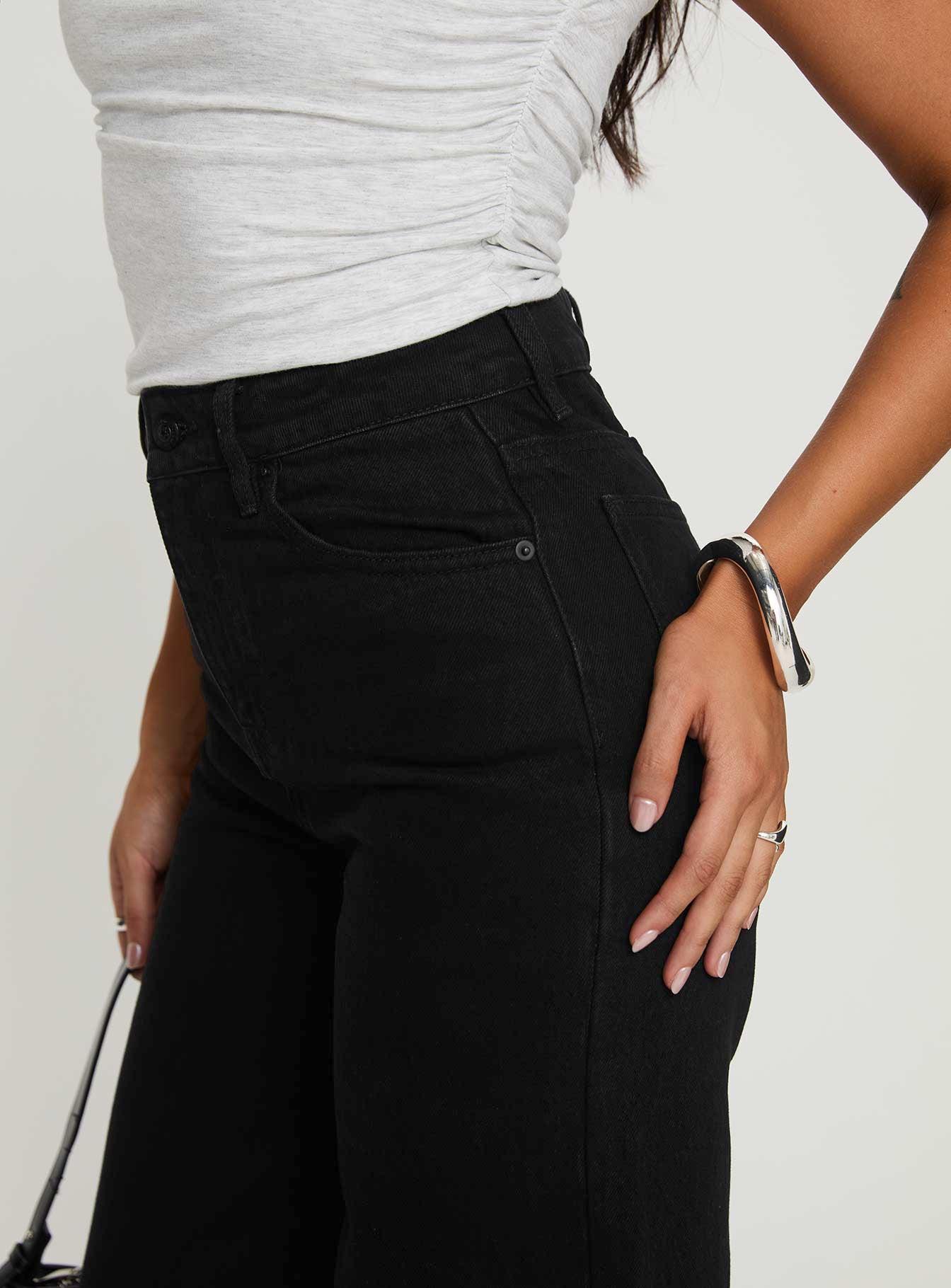 Goldie High Wide Jean True Black Product Image