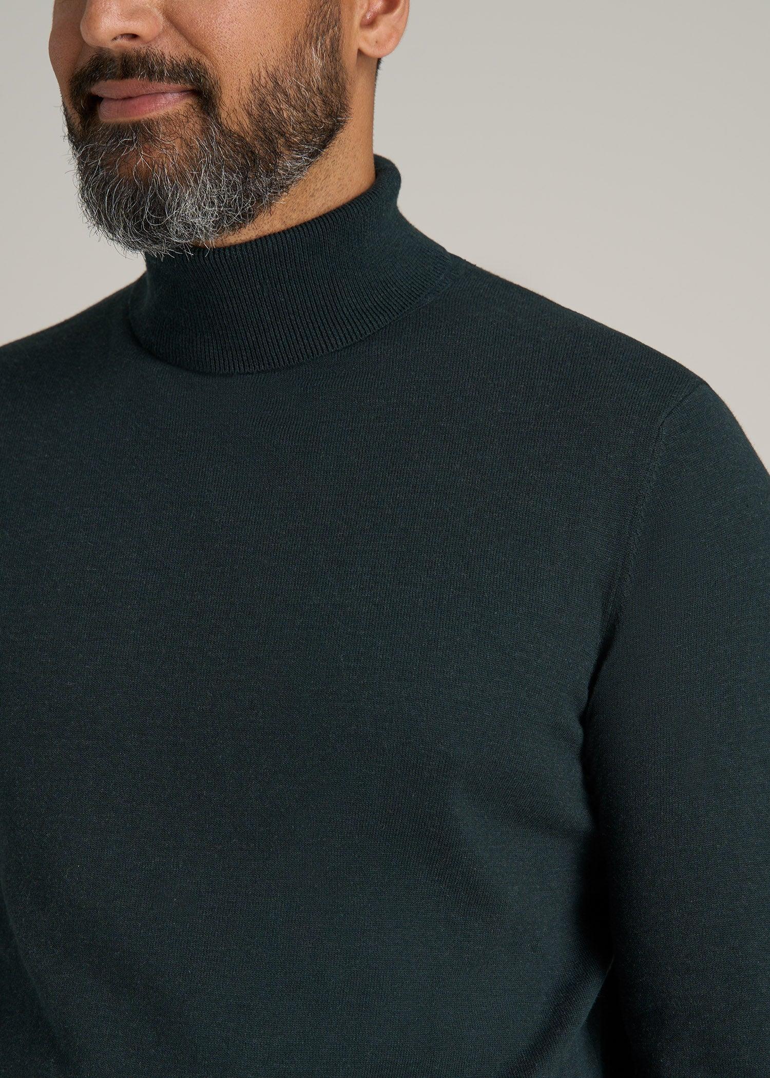 Men's Tall Turtleneck Sweater in Midnight Green Product Image