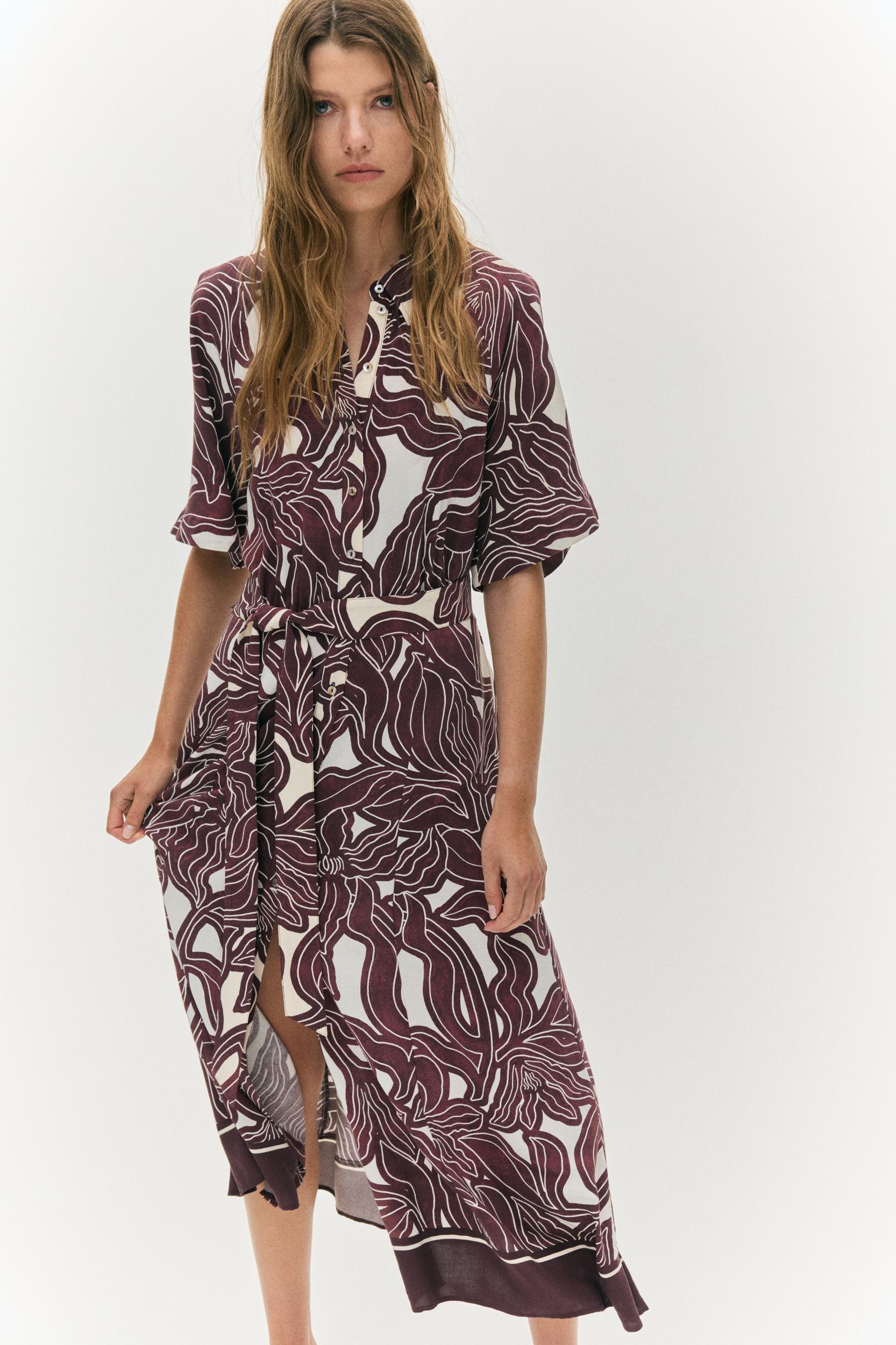 Tie-belt Shirt Dress Product Image