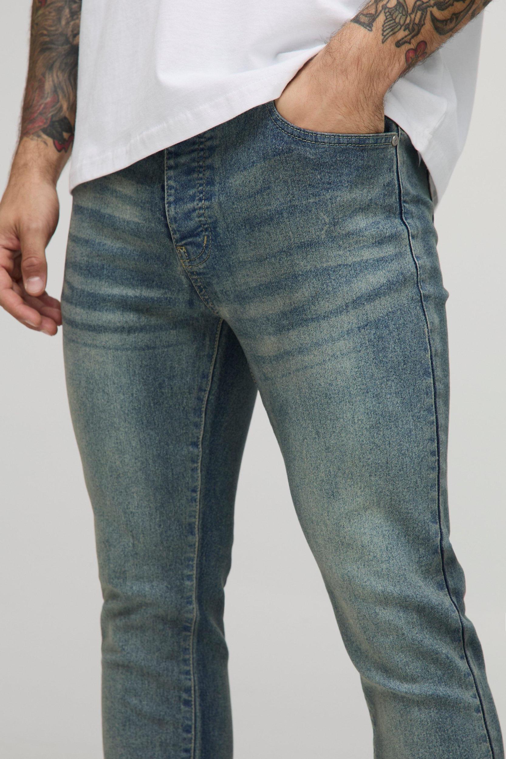 Skinny Stretch Extreme Washed Skinny Jeans | boohooMAN USA Product Image