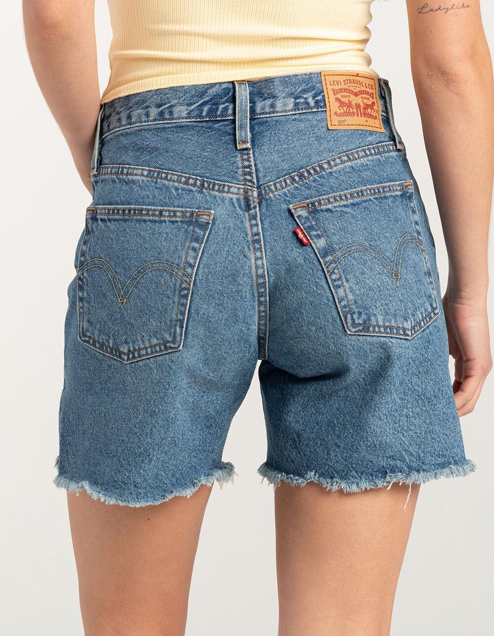 LEVI'S 501 Mid Thigh Womens Denim Shorts - Sure Time Flies Product Image