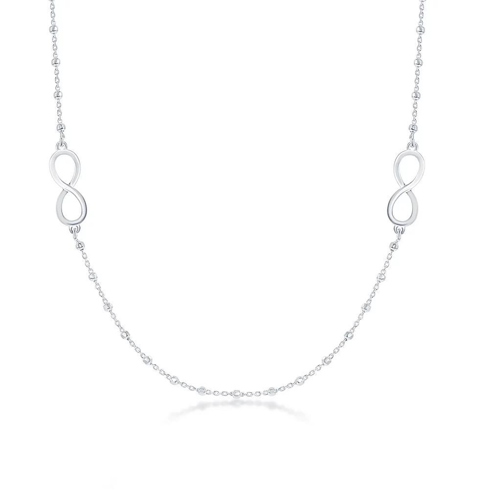 Sterling Silver Infinity Beaded Necklace, Women's, Size: 30" Product Image