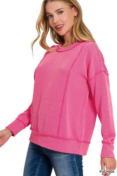 Ribbed Top- Plum Product Image