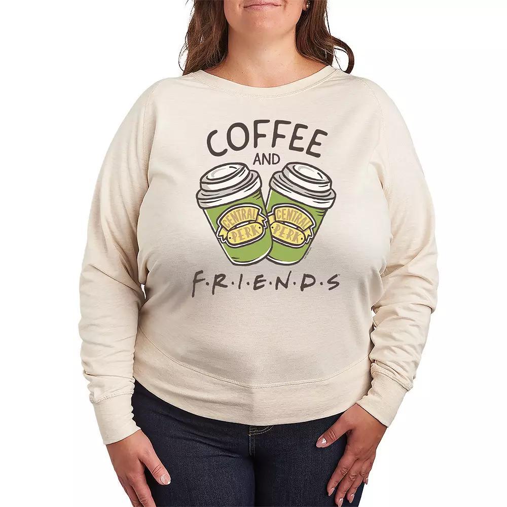 Plus Size Friends Coffee Friends French Terry Long Sleeve Tee, Womens Product Image