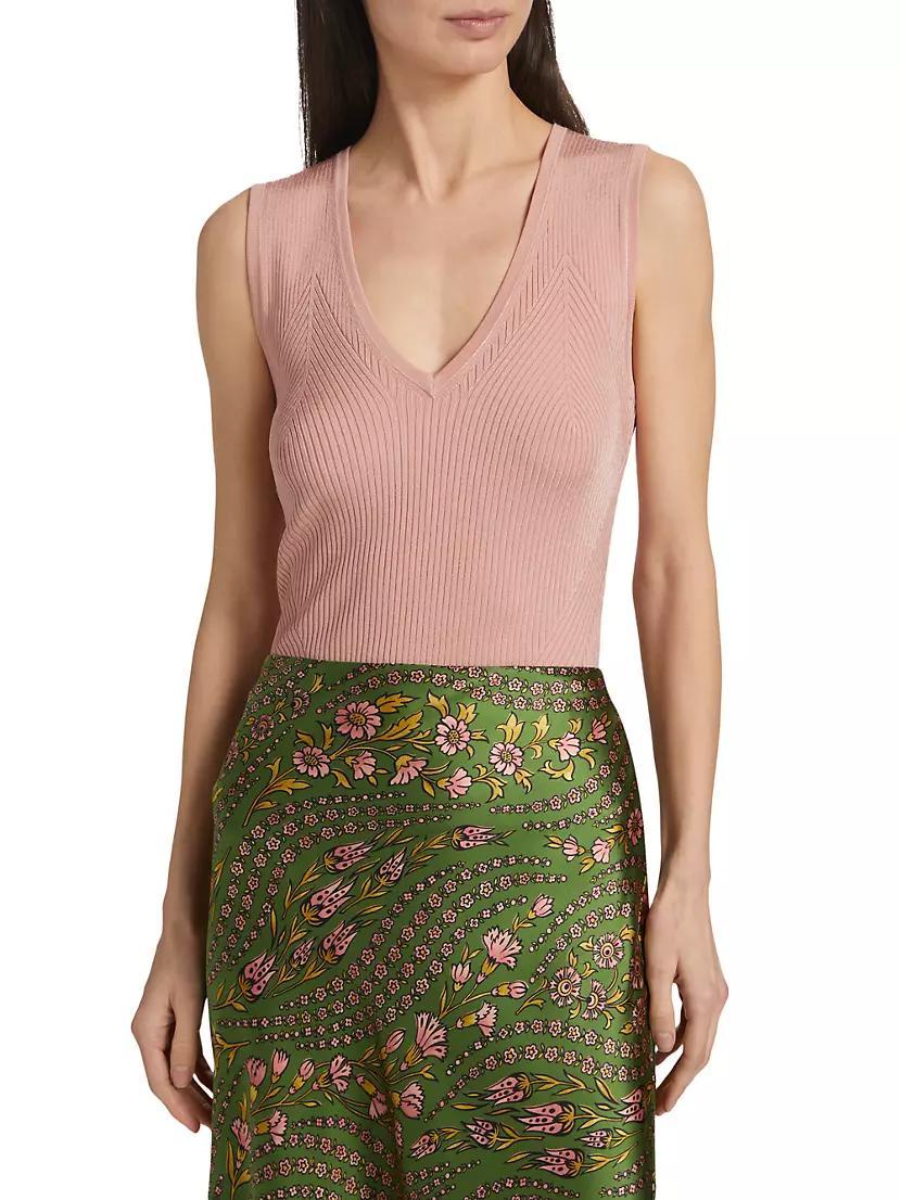 Sid Rib-Knit V-Neck Top Product Image