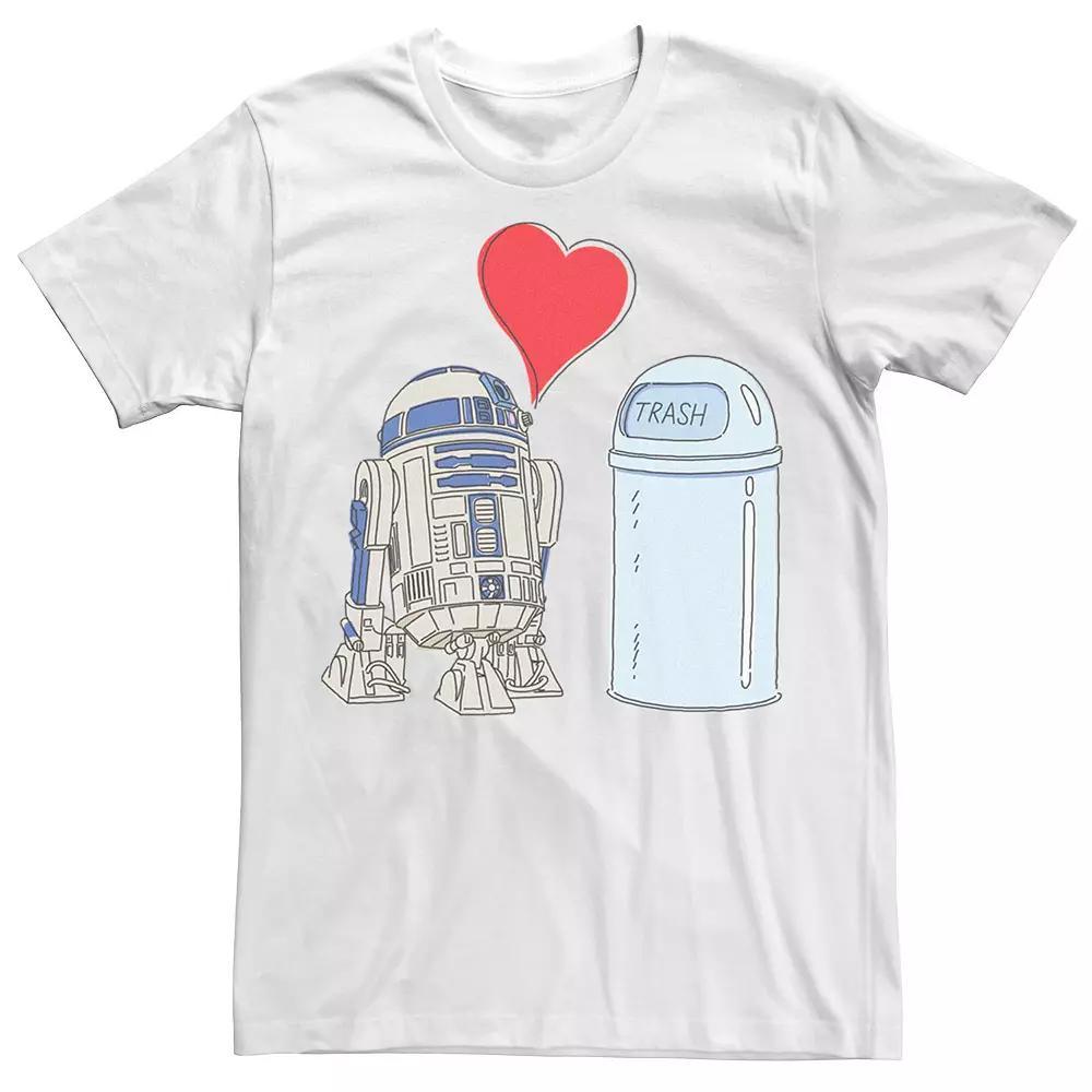 Men's Star Wars R2-D2 Loves Trash Can Tee, Size: XL, White Product Image