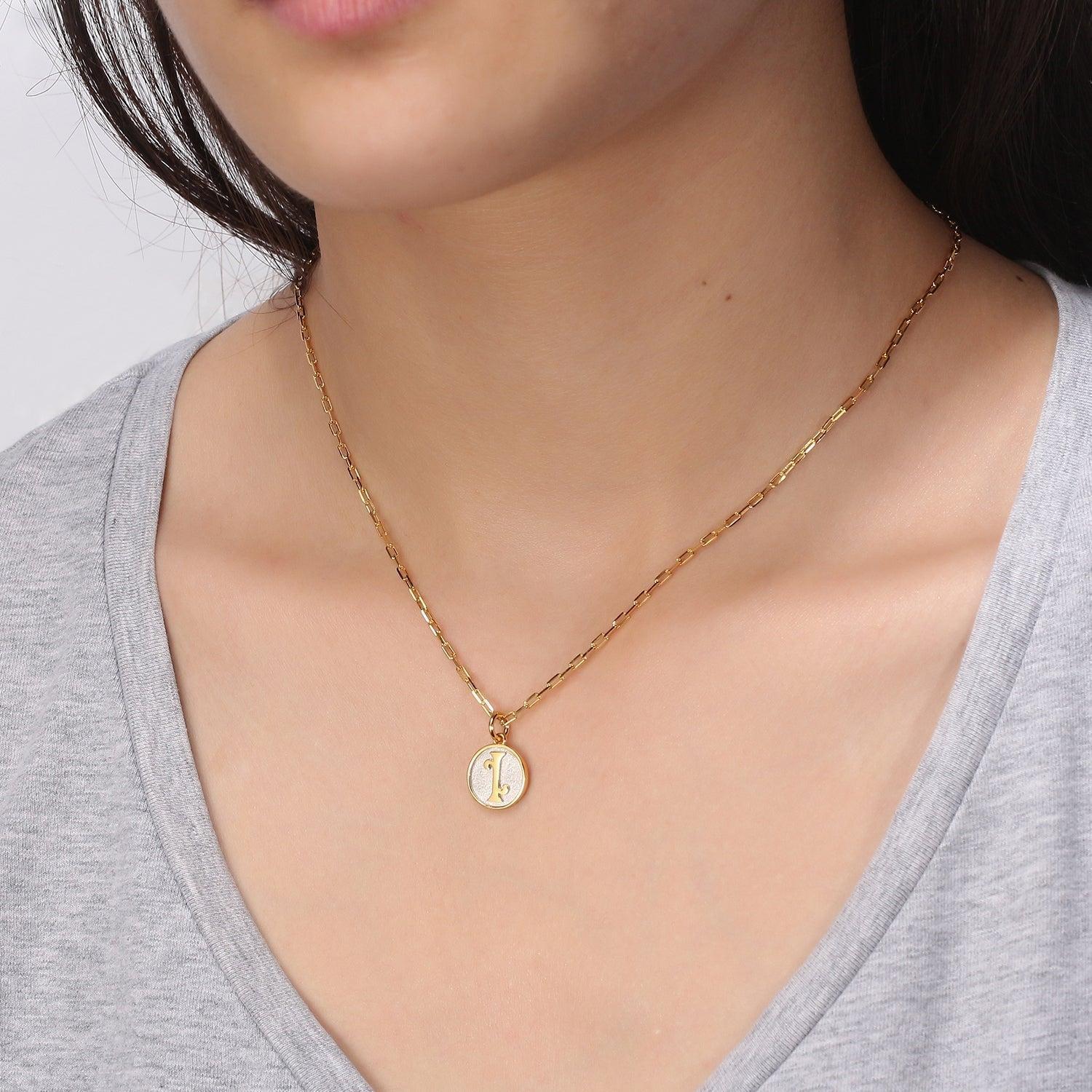 Dainty Fancy Q Initial Pendant Necklace Product Image
