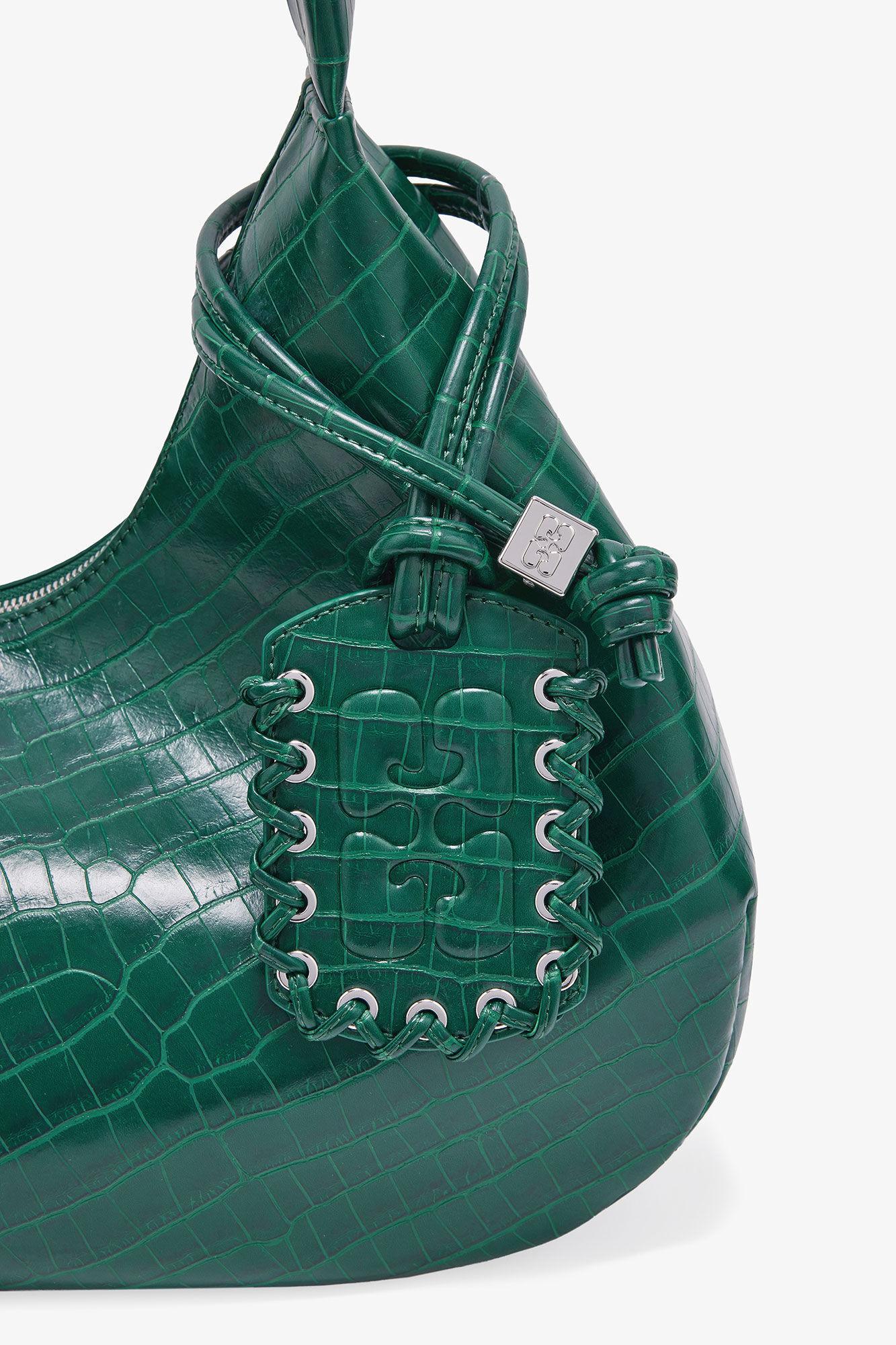 Green Croco Medium Hobo Bag Product Image