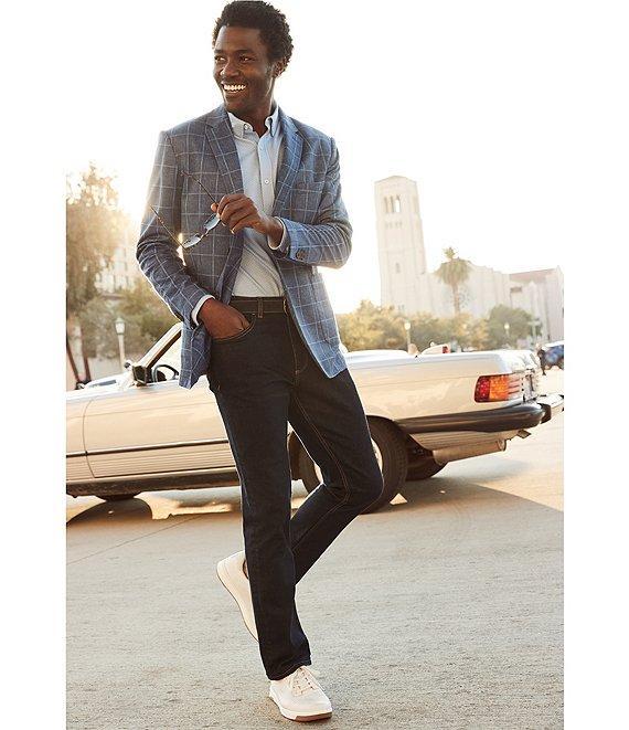 Johnston & Murphy 5-Pocket Regular Fit Tapered Leg Washed Stretch Denim Jeans Product Image