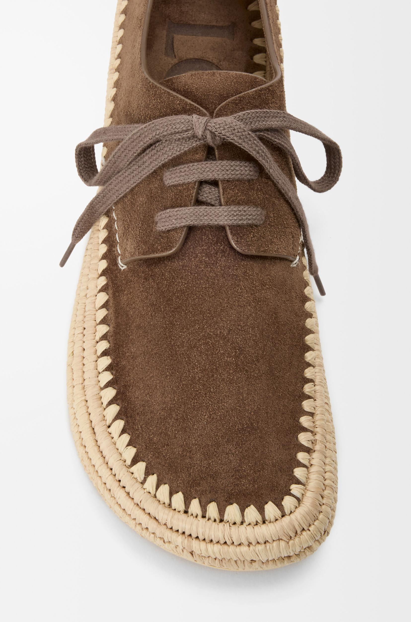 Rio lace-up in suede and raffia Product Image