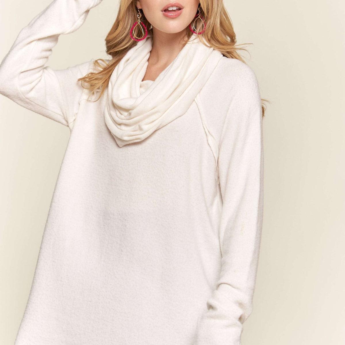 Cowl Neck Brushed Tunic Top Product Image