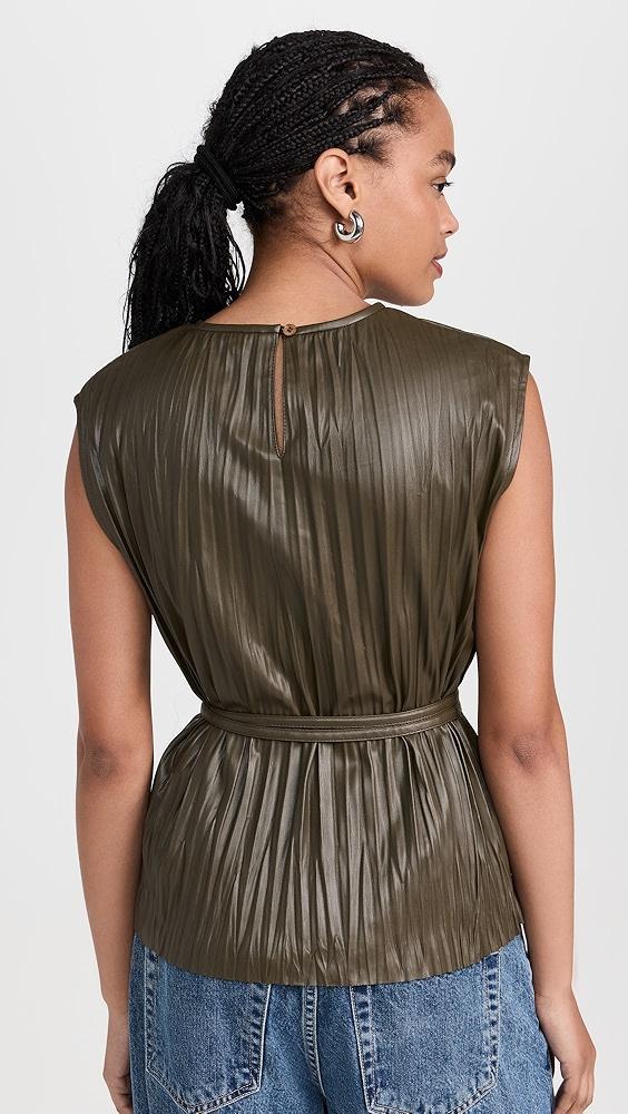 Proenza Schouler White Label Lyra Top in Faux Leather | Shopbop Product Image