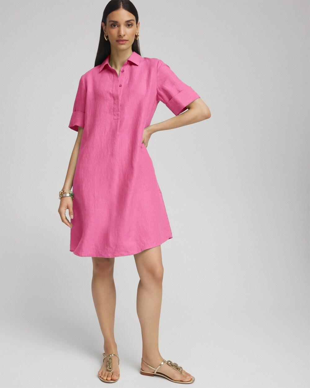 Linen Popover Shirt Dress Product Image