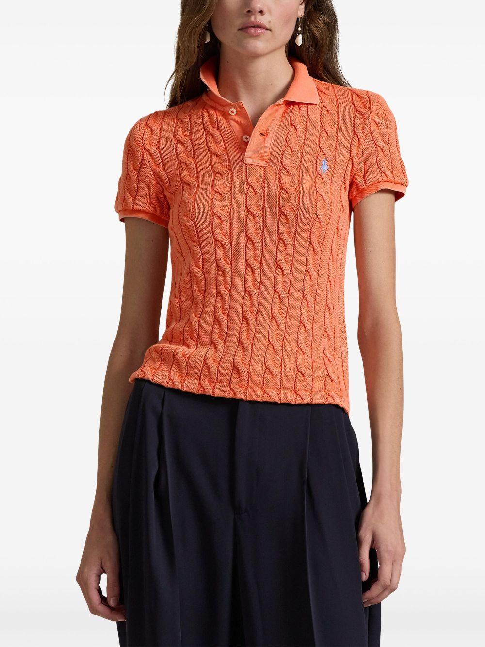 cable-knit polo shirt Product Image