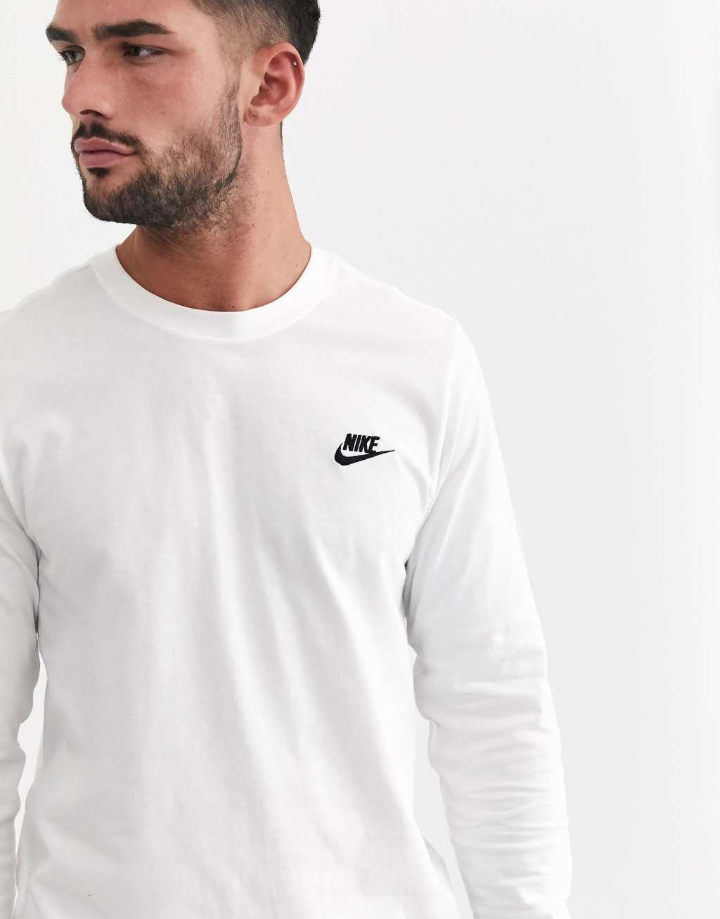 Nike Club long sleeve t-shirt in white Product Image